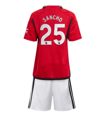 Manchester United Jadon Sancho #25 babykläder Hemmatröja barn 2023-24 Korta ärmar (+ Korta byxor)